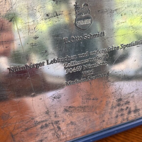 Large Vintage E. Otto Schmidt Cookie Tin Made in Germany - Picture 14 of 15